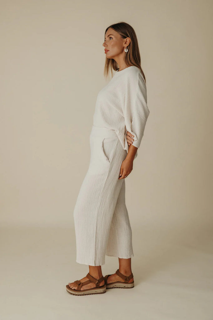 Talamaya - Sunshine Beach Flow Pant - Pumice/White