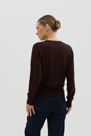 Classic V Neck Sweater - Chocolate | Iris & Wool