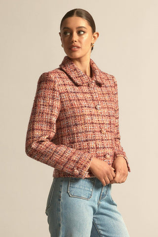 Plume Jacket - Berry Check | Zoe Kratzmann