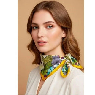 Enchanted Horse Silk Scarf – Mustard | Maison Fanli