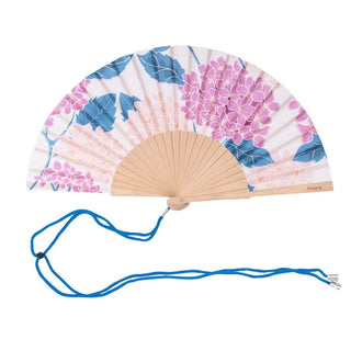 Hydrangea Hand Fan – Blue Multi | Fisura