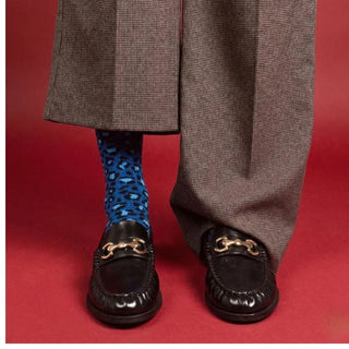 Glitter Lurex Socks – Leopard Night Blue | KLUE