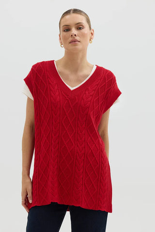 Longline Vest - Flame | Iris & Wool