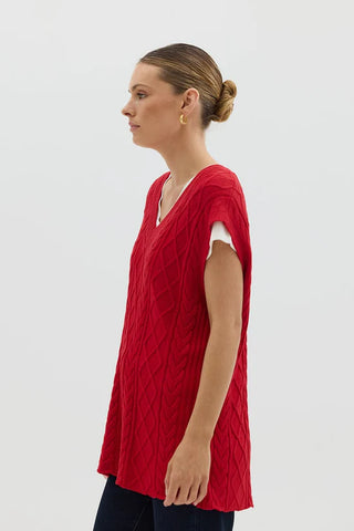 Longline Vest - Flame | Iris & Wool