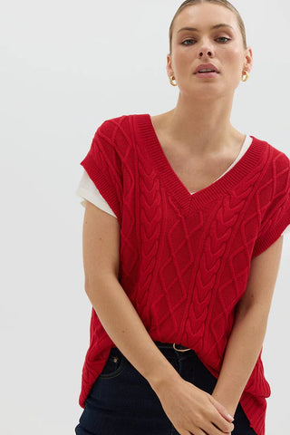 Longline Vest - Flame | Iris & Wool