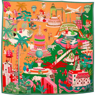 Silk Scarf - Gateaux Green - 50x50 cm | Maison Fanli