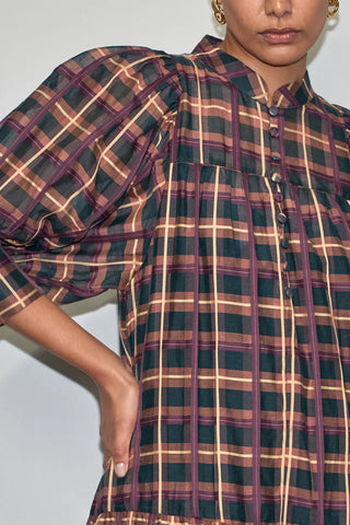 Paloma Dress - Berry Check | Zoe Kratzmann