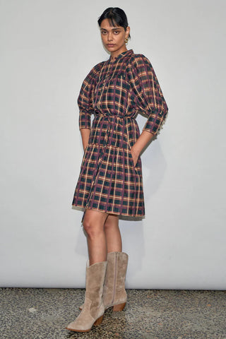 Paloma Dress - Berry Check | Zoe Kratzmann
