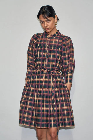 Paloma Dress - Berry Check | Zoe Kratzmann