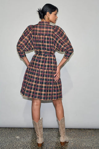 Paloma Dress - Berry Check | Zoe Kratzmann