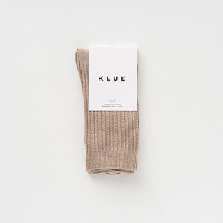 Pointelle Fine Rib Socks – Dust Caramel | KLUE