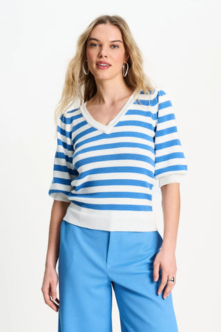 Striped Pullover – Smashing Blue | POM Amsterdam