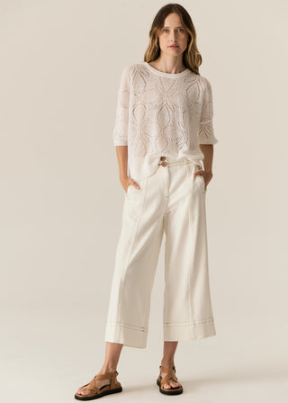 POL Carsen Crop Pant - Ecru