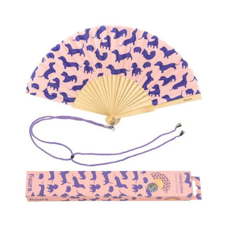 Sausage Dog Hand Fan – Pink Multi | Fisura