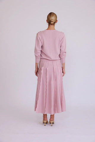 Scallop Trim Cardigan - Blush | Iris & Wool