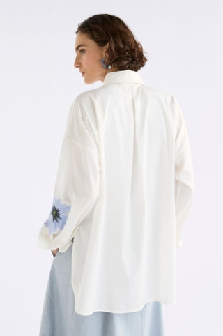 Eiren Relaxed Shirt - White / Lilac Blue | Elk