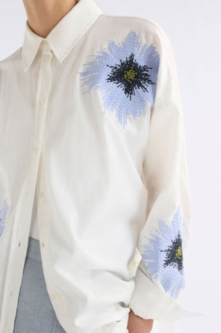 Eiren Relaxed Shirt - White / Lilac Blue | Elk