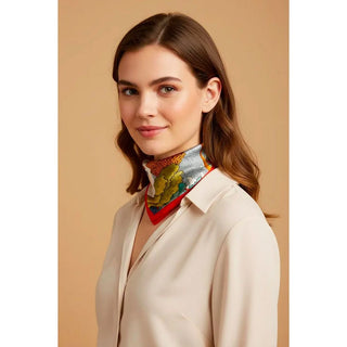 Enchanted Horse Silk Scarf – Red | Maison Fanli