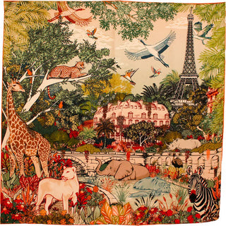 Silk Scarf - Heloise Paris Wild Dark Green - 50x50 cm | Maison Fanli