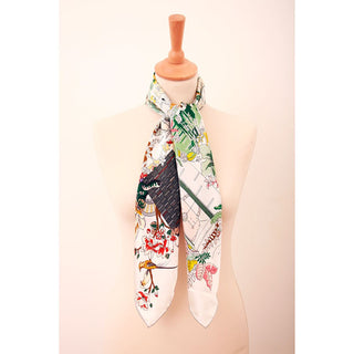 Wool & Silk Scarf - Heloise Romantic Paris Cream - 70x70 cm | Maison Fanli
