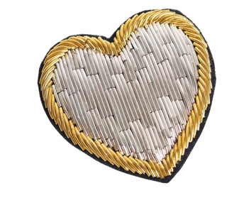 Silver Gold Heart Brooch | French Bazaar