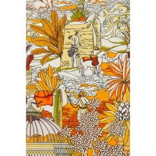 Silk Road Silk Scarf 50x50cm – Beige | Maison Fanli