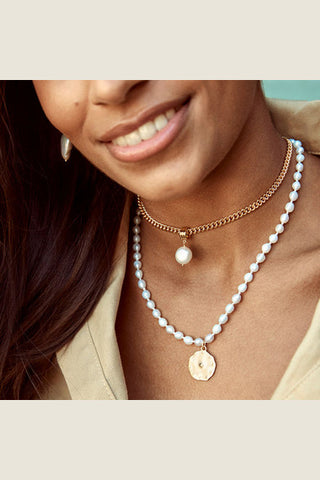 Fairley Willow Pearl Necklace Gold