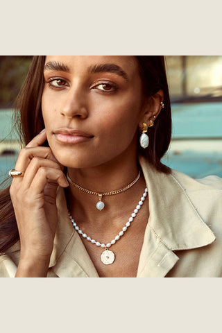 Fairley Willow Pearl Necklace Gold